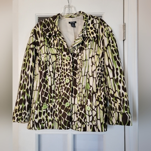 Bob‎ Mackie Studio Linen animal print jacket size 14